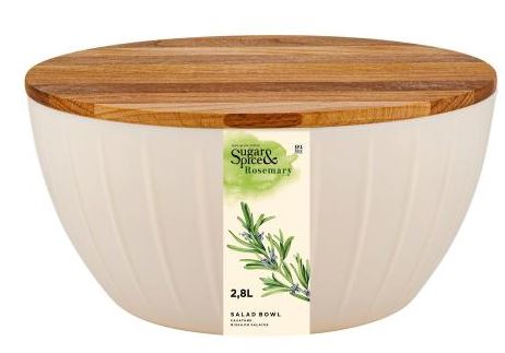 Салатник Sugar&Spice Rosemary 2,8л с деревянной крышкой